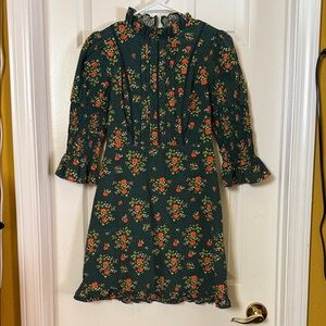 Laura Ashley Green Floral Midi Dress